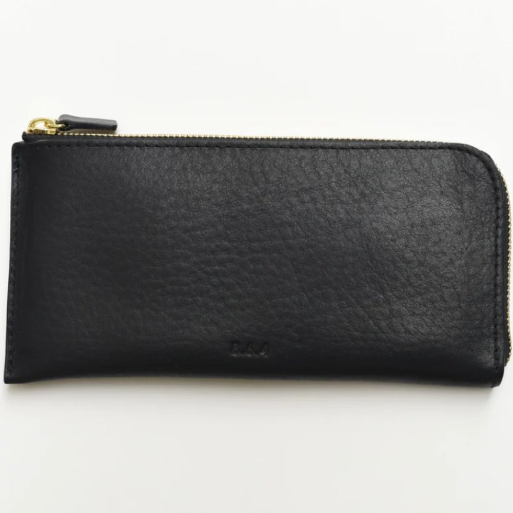 Black Leather Zip Wallet by 8.6.4